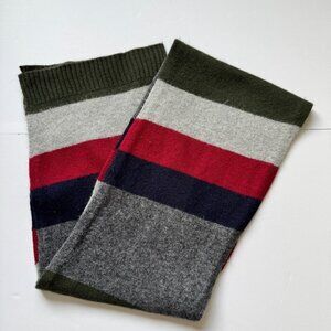 J. Crew Scarf Striped Rectangle Long Warm Cashmere Rabbit Wool Blend Men's OS